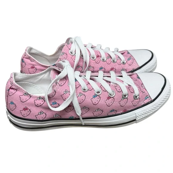 Converse Hello Kitty x Chuck Taylor All Star Ox 'Pink Kitty Pattern Low Tops 9.5 - Picture 10 of 15